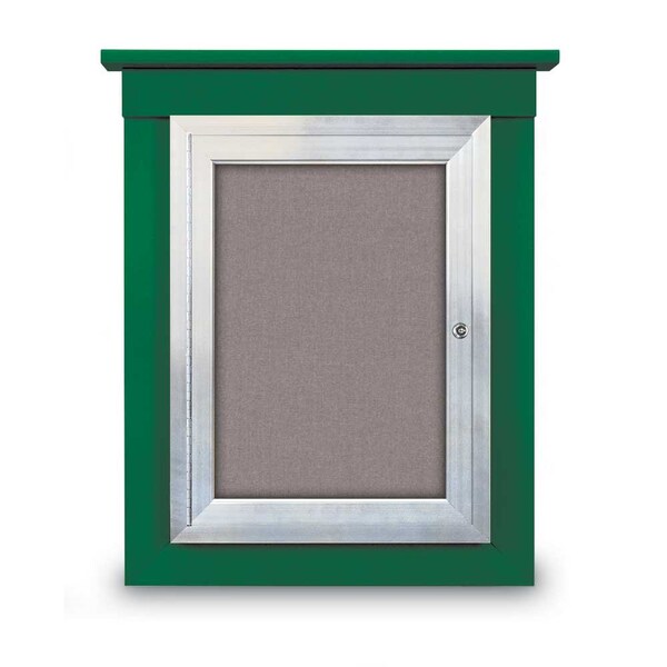 60"x48" 2-Door Enclosed Letterboard, Header, Black Vinyl/Cherry